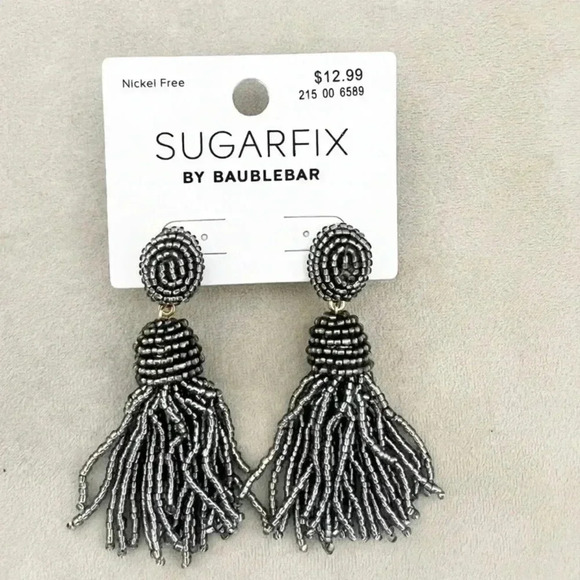 NWT Sugarfix by Baublebar Silver Beaded Drop Earrings 6 - Picture 1 of 2